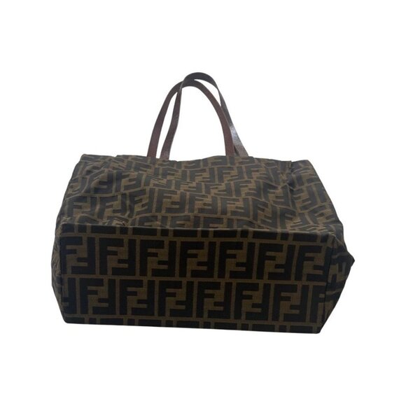 Fendi Tonal brown calf leather FF logo tote bag / FAN - Picture 3 of 6